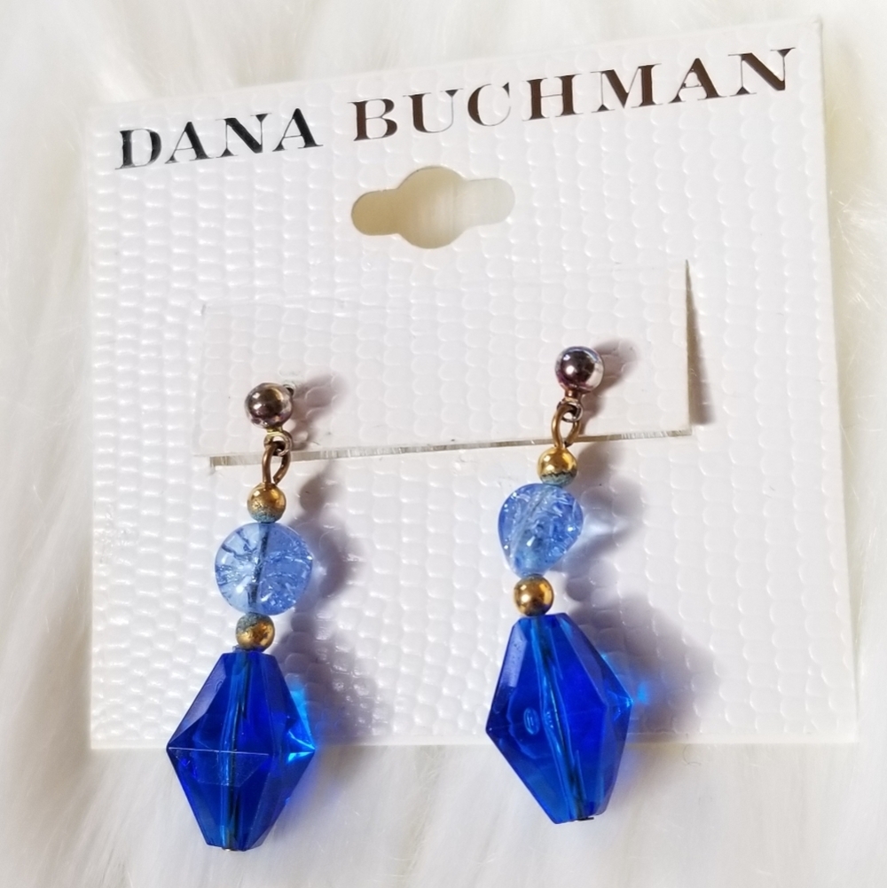 Dana Buchman Blue Glass dangle earrings